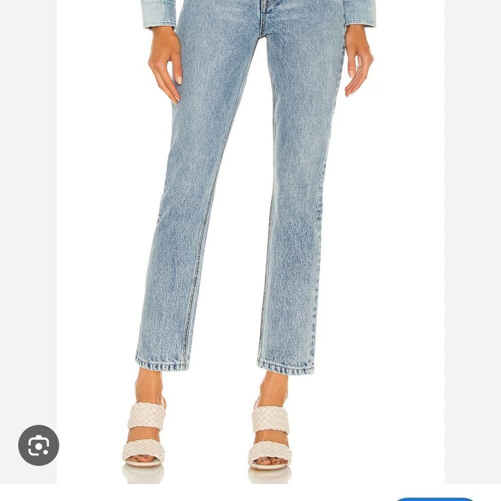 [GRLFRND] Karolina Straight Leg Distressed Jean - Size 25